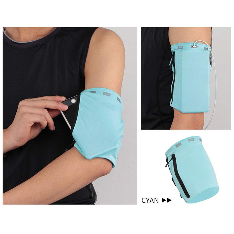[Australia - AusPower] - Universal Sports Armband for All Phones Cell Phone Armband Sleeve for Running, Fitness and Gym Workouts,Adjust to Fit Arm,Cyan 
