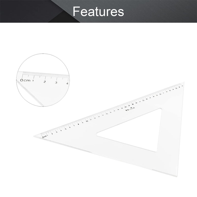 [Australia - AusPower] - Utoolmart Triangle Ruler Set, 40cm / 15.7-inch Plexiglass Right Angle Ruler, Protractor, Measuring Tool for Drafting Drawing Learning Math Geometry Ruler 1 Pcs 