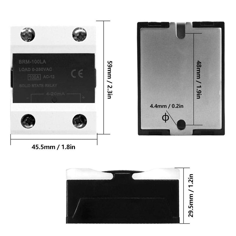 [Australia - AusPower] - SSR Solid State Relay, BRM-100LA 4-20mA 0-250VAC Solid State Relay Electronic Component Industrial Accessory with LED Light Tube 