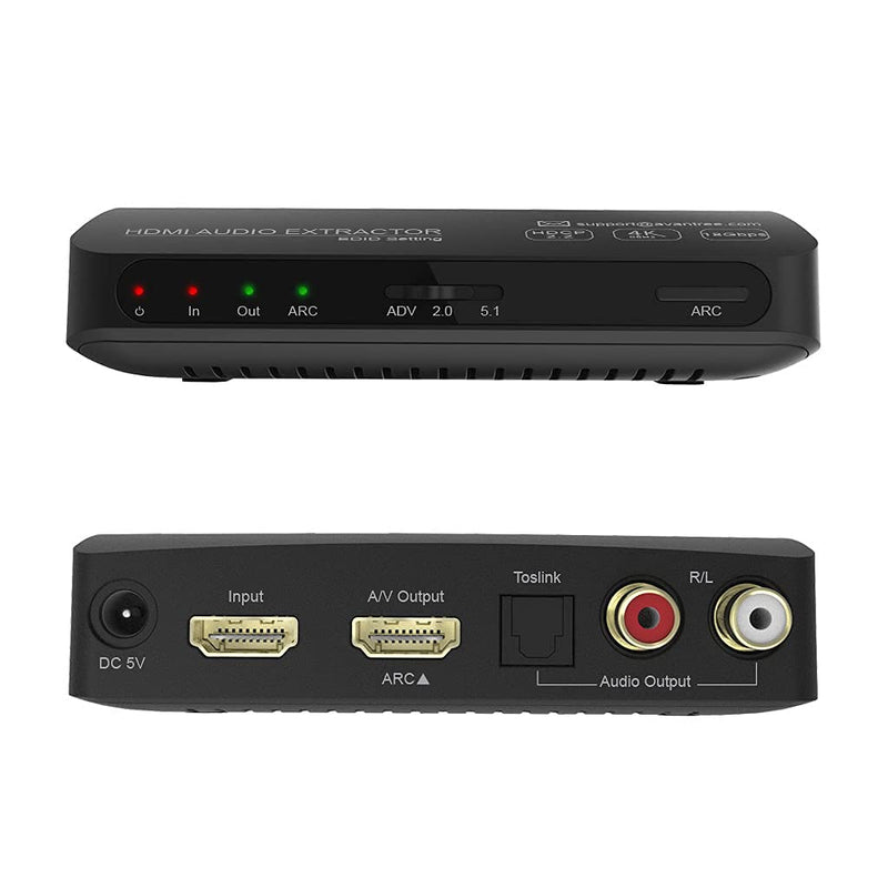 [Australia - AusPower] - Avantree HAX04 HDR HDMI ARC Audio Extractor with Optical and Analog Audio Output Supporting lossy and Lossless Surround Sound, UHD 4K @ 60Hz, HDMI 2.0, HDCP 2.2, Pass-Through CEC with EDID Management 