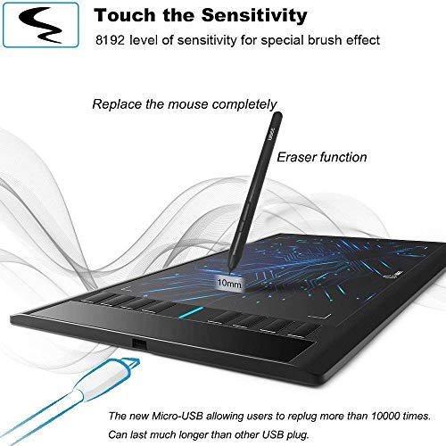 [Australia - AusPower] - ONLY Used for UGEE Graphics Drawing Tablet which Match 8192 Levels of Pressure Sensitivity Pen Battery-Free Stylus for m708/S1060/S1060W/S640/S640W 
