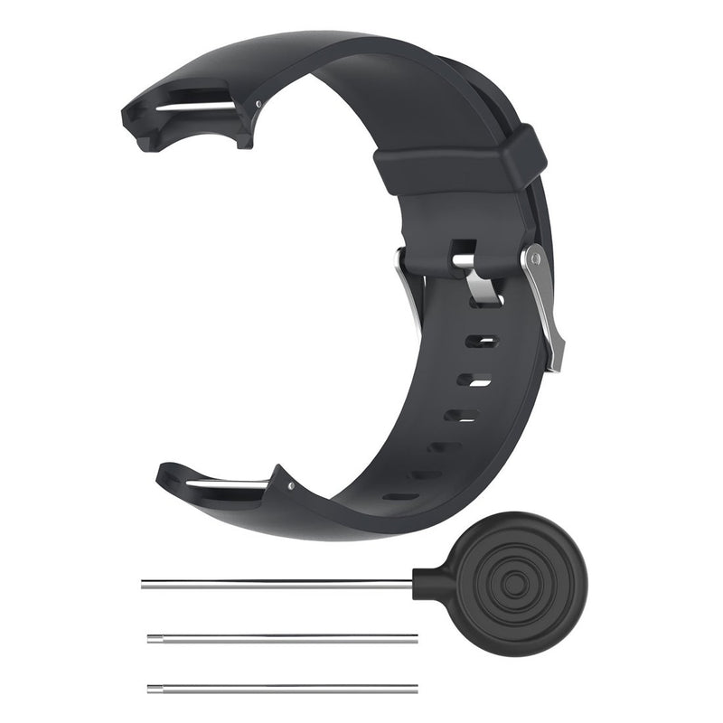 [Australia - AusPower] - AWADUO for Garmin Approach S3 Silicone Replacement Band, Replacement Silicone Wrist Band Strap for Garmin Approach S3 GPS Smartwatch, Soft and Durable(Silicone Black) 