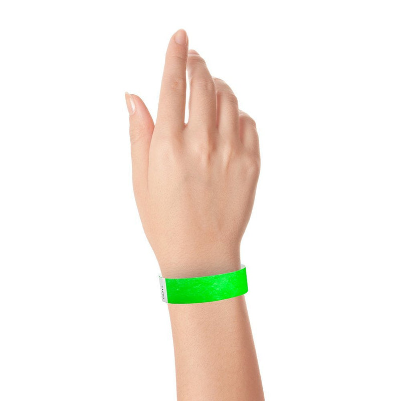 [Australia - AusPower] - WristCo 3/4" Tyvek Wristbands | Lightweight |Durable | Waterproof | Great for Events and Screening | Neon Green | 1,000 Paper Wristbands 1,000 Count 