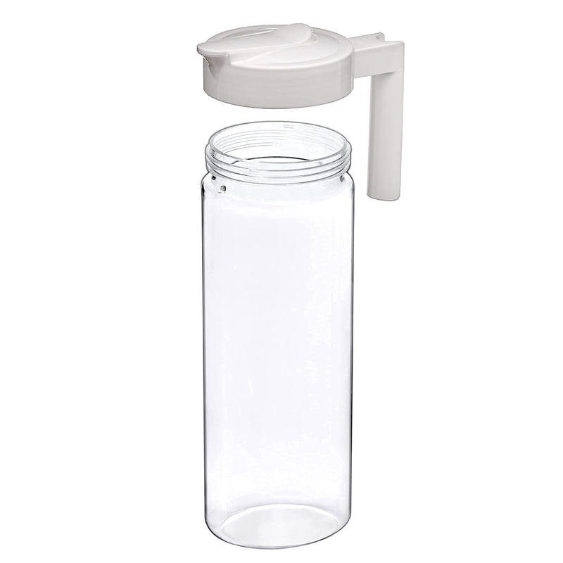 [Australia - AusPower] - Amazing Abby - Skinny - Tritan Pitcher (64 oz), Unbreakable Plastic Pitcher, BPA-Free, Heat-Resistant, Dishwasher-Safe, Great for Both Iced and Hot Drinks, Indoors and Outdoors, White 