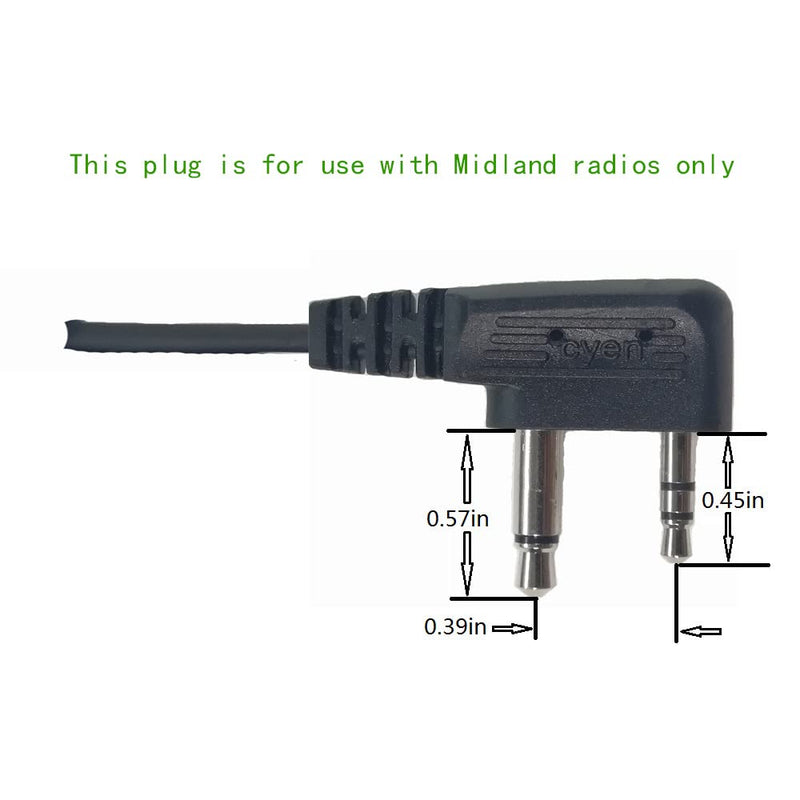 [Australia - AusPower] - Two Way Radio Headset Noise Canceling Transparent Security Earphones Works with Midland Walkie Talkie GMRS/FRS Radios with PTT/VOX – Pair (YC001) 