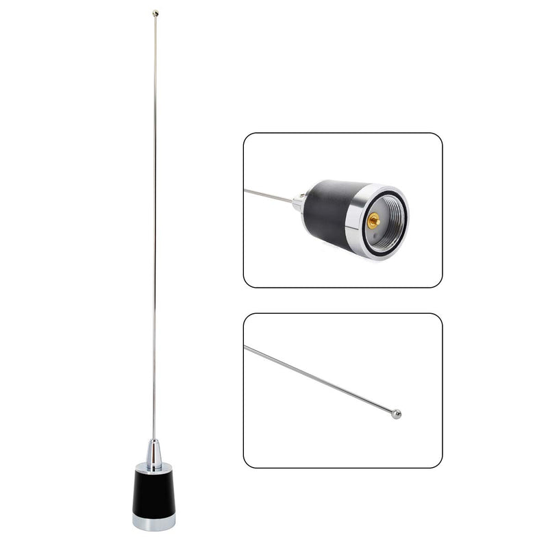 [Australia - AusPower] - HYSHIKRA Dual Band NMO Antenna, UHF VHF 21inches Whip Antenna with Mount Bracket 4meter(13.1ft) PL259(UHF Male) RG58 Coax Cable for Yaesu Kenwood Midland Trunk Car Mobile Radio Transceiver 