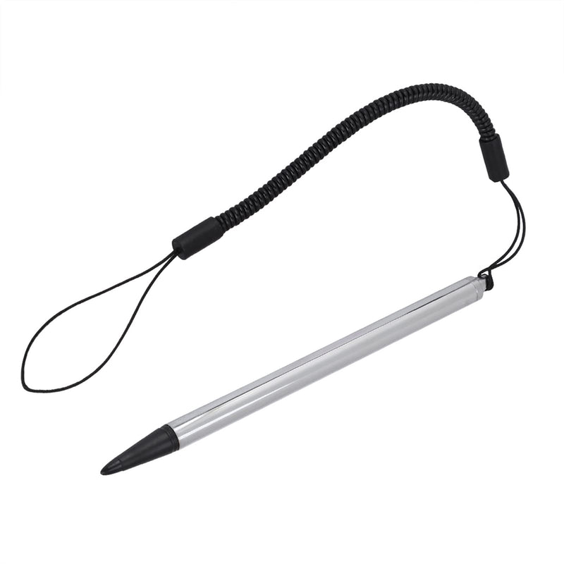 [Australia - AusPower] - Touch Pen with Spring Rope, Resistive Touch Screen Painting Pen Resistive Stylus Hard-tip Pen with Anti-Lost Spring Rope, for POS, PDA, Car Navigator(Silver) Silver 