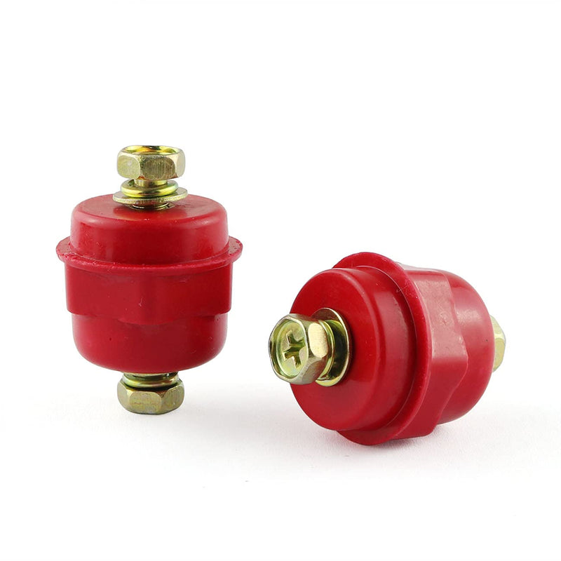 [Australia - AusPower] - E-outstanding 5 Pcs Busba Insulator with Combined Screw, Red Resin Polyester Standoff Insulators, SM25xM6 