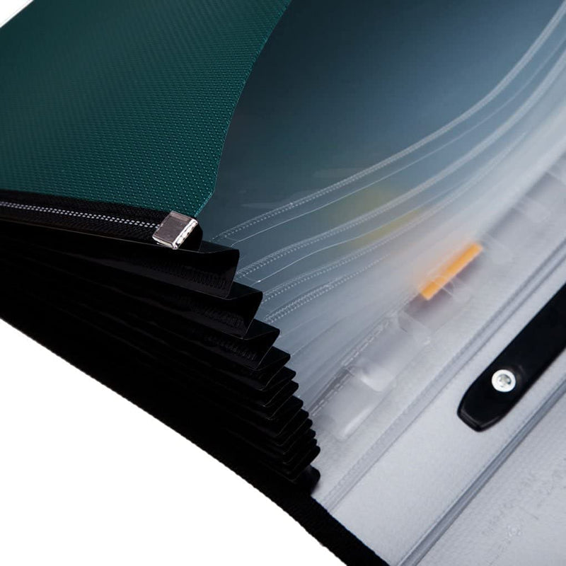 [Australia - AusPower] - 13 Pockets Expanding File Expandable Portable Expanding Accordion Folders Hand-Held Accordion File Document Folder File Organizer A4 and Letter Size 13 Pockets Expandable Portable Green 