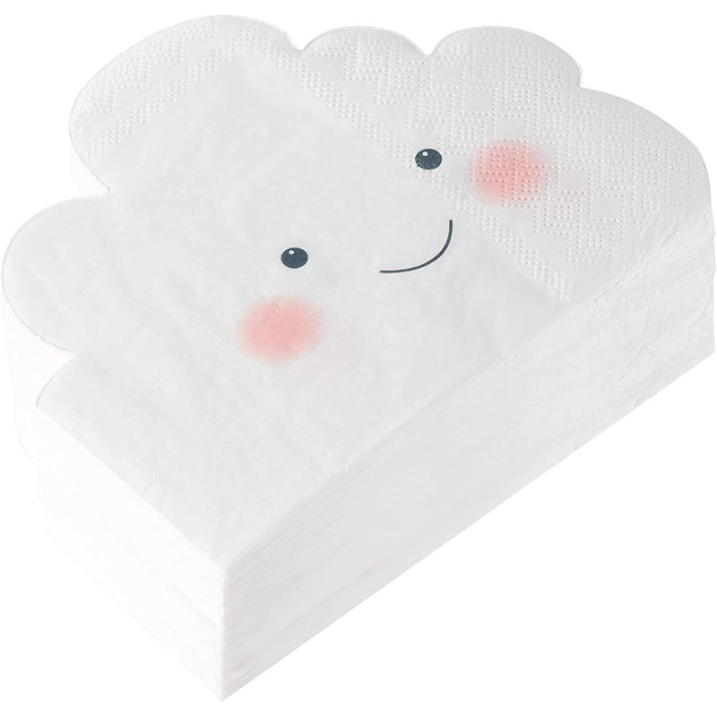 [Australia - AusPower] - White Cloud Paper Napkins for Baby Shower (6.3 x 5.1 In, 50 Pack) 