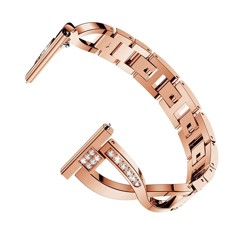 [Australia - AusPower] - Sankel Compatible for Samsung Galaxy Watch 4 40mm/44mm Bands,Women Metal Replacement Chain Bling Bracelet Strap Wristband for Galaxy Watch 4 Classic 42mm&46mm/Active 1&2 /Watch 3 41mm (Rose Gold) Rose Gold 