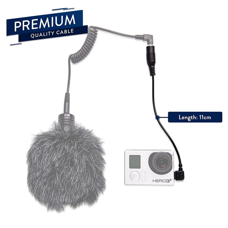 [Australia - AusPower] - CamDesign 3.5mm Female to Mini USB Male Microphone Adapter Audio Transfer Cable Cord Compatible with GoPro Hero 1 2 3 Hero3+ Hero4 & Sports Adapter Only 