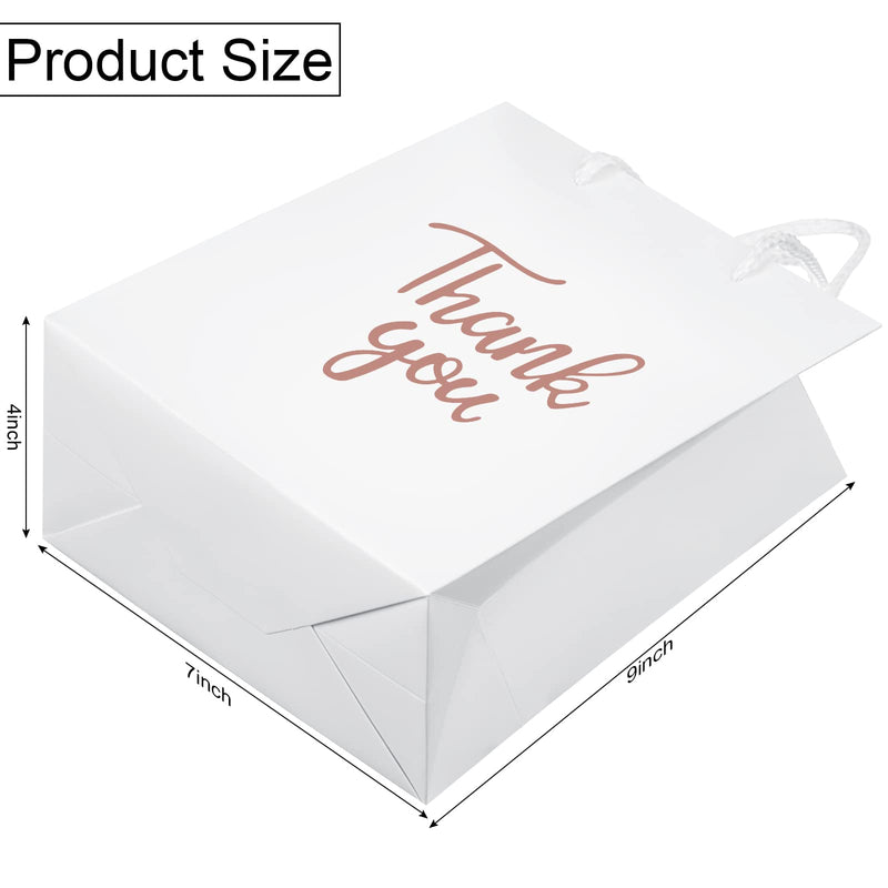 [Australia - AusPower] - 12 Pack Thank You Gift Bags with Tissue Paper Wedding Tissue Paper Party Bags with Handles Paper Shopping Bag Bridal Shower Gift Bags for Birthday Wedding Baby Shower Party Favor (Rose Gold) Rose Gold 