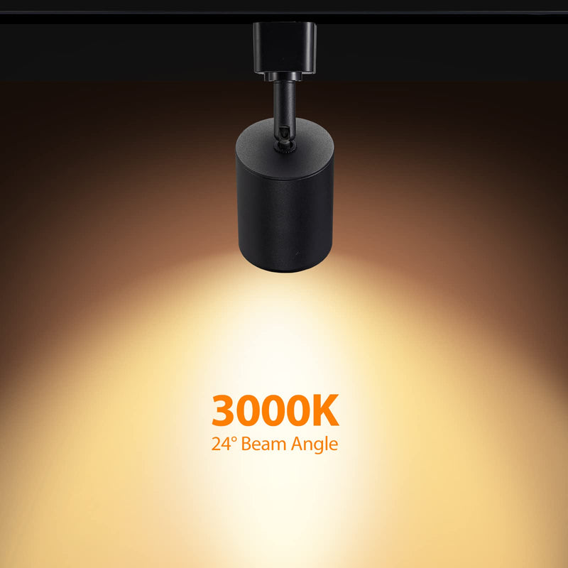 [Australia - AusPower] - VANoopee 10W Dimmable LED Track Lighting Heads H Type Track Light Replacement Fixtures Bright 3000K Warm White Ceiling Spotlight for Accent Task Art, Flicker Free CRI90+ 24Â° 800lm Black, Pack of 1 