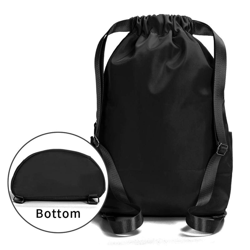 [Australia - AusPower] - Waterproof Drawstring Gym Backpack Bag for Men & Women, Sport Gym Sack Mini Travel Daypack A01-black 1 