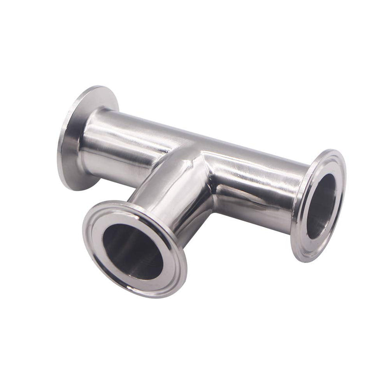 [Australia - AusPower] - DERNORD Clamp Tee 3 Way Stainless Steel 304 with 3 Silicone Gaskets Fits 1.5" Tri Clamp, 38mm Pipe OD Sanitary Fittings (1.5 inch) 1.5 Inch 