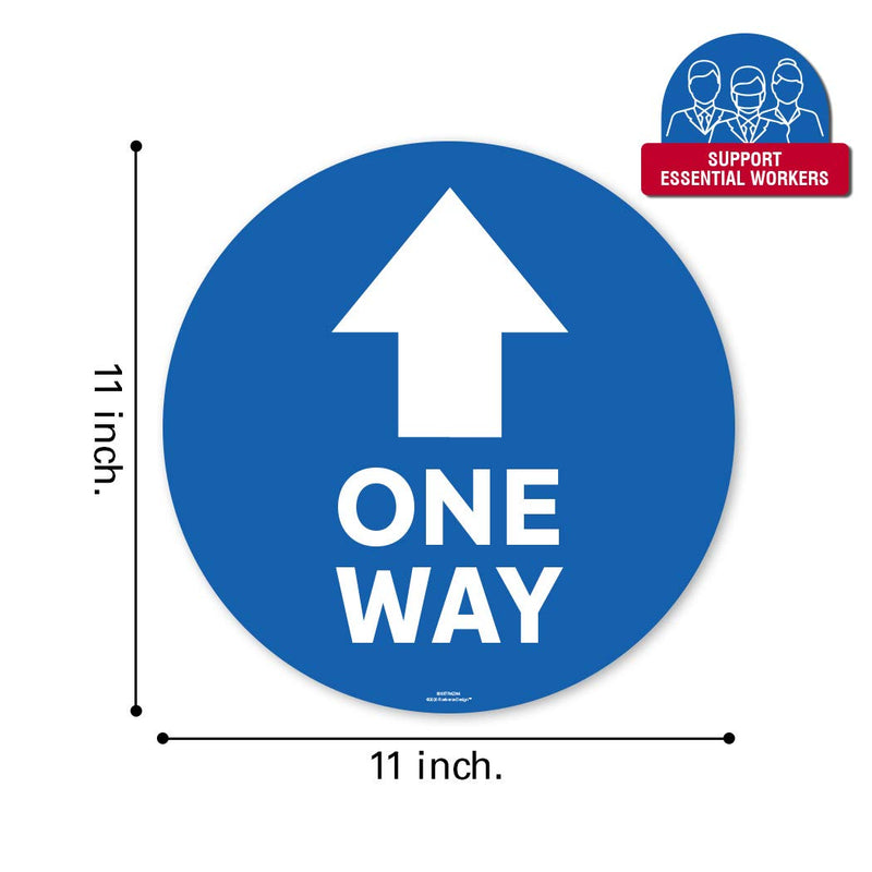 [Australia - AusPower] - 6 Pack 11" Circle - Social Distancing Floor Decal Sticker - One Way Non-Slip Commercial Grade Sign - Safety for Grocery Stores, Hospitals (Blue) 11" Blue (6Pack) 