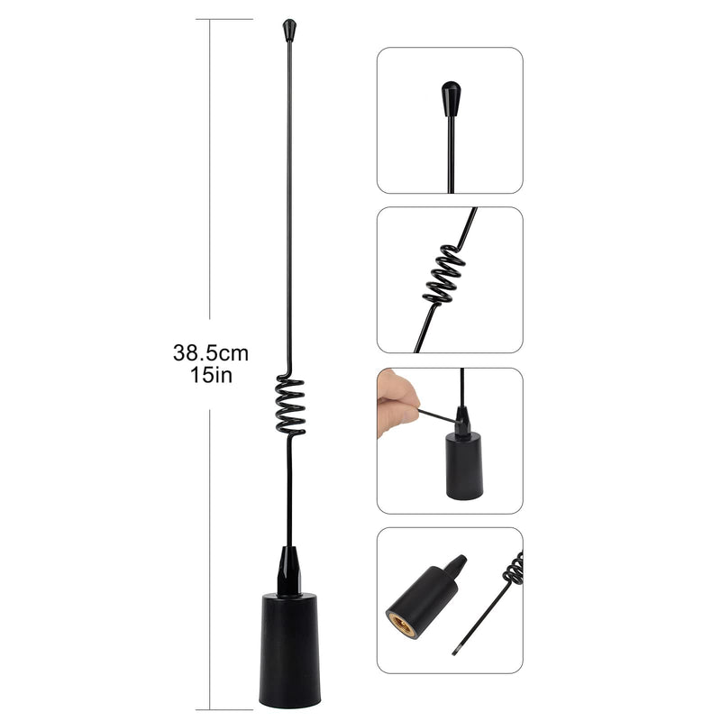 [Australia - AusPower] - UAYESOK VHF Marine Antenna Low Profile Boat Antenna Stainless Steel Whip for Cobra Icom Uniden Standard Horizon Marine Radio VHF Radio W/16.4ft RG-58 coaxial Cable,L-Mount Bracket 