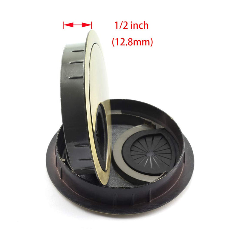 [Australia - AusPower] - HJ Garden 2pcs 2-3/8 inch (60mm) Metal Desk Grommets for Managing and Hiding Wire Cord Cable Hole Cover Office PC Desk Cable Cord Organizer Zinc Alloy Cover Bronze 