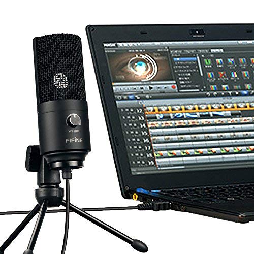 [Australia - AusPower] - USB Microphone,FIFINE Metal Condenser Recording Microphone for Laptop MAC or Windows Cardioid Studio Recording Vocals, Voice Overs,Streaming Broadcast and YouTube Videos-K669B Black 