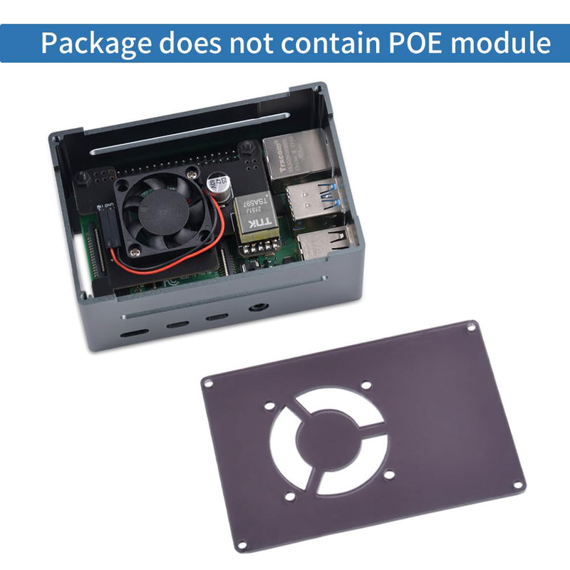 [Australia - AusPower] - GeeekPi Raspberry Pi 4 Case, Raspberry Pi 4 Aluminum Case with Fan, Raspberry Pi 4 Heatsink for Raspberry Pi 4 Model B, High Case Supports POE Hat 
