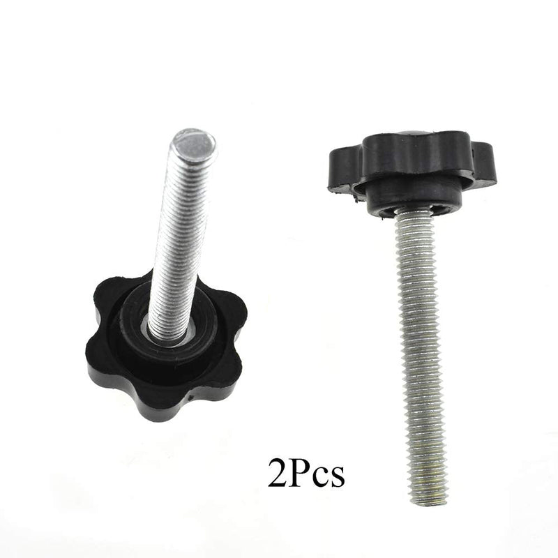 [Australia - AusPower] - HAHIYO Hex Handle Threaded Knobs Star Bump Shape M6 40mm Screw Length 25mm Head Diameter Clamping Handgrip Nut Screw Combined Tightly Solid Plum No Tool Needed for Table Stand Deck Plastic 2pcs M6*40#25-2Pcs 