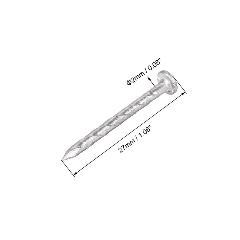 [Australia - AusPower] - uxcell Spiral Deck Nails Stainless Steel Nail Spiral Shank 27mmx2mm(LxD), 100 Pcs 