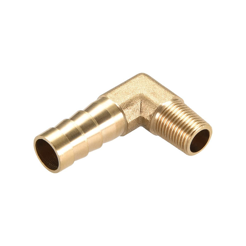 [Australia - AusPower] - uxcell Brass Barb Hose Fitting, 90 Degree Elbow 10mm Barbed to 1/8 PT Male Pipe Adapter Connector 3pcs 