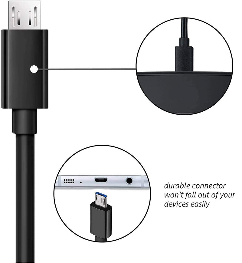 [Australia - AusPower] - Charging Cable for Samsung Galaxy S7, 2Pack 6Ft 10Ft Long Charger Cable, Android Phone Fast Charger Cord for Samsung Galaxy S7 S6 Edge,Note 5 4,LG G4,Moto,Sony,PS4,Windows,MP3,Camera,Black 10ft black+6ft white 