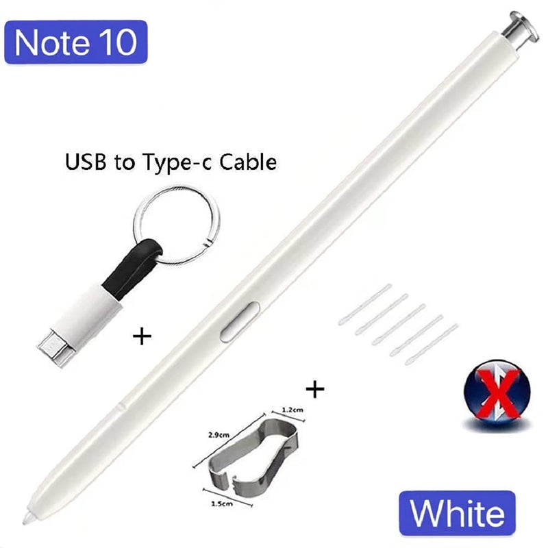[Australia - AusPower] - Galaxy Note 10 Pen.Replacement Stylus Touch S Pen for Galaxy Note 10 Note10 Plus Note 10+ 5G Stylus Touch S Pen（ Without Bluetooth ）+Tips/Nibs+Nib Tweezers+C-Type USB Charging Wire(White) 