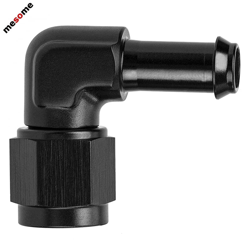 [Australia - AusPower] - mesome Female AN6 To 3/8" 3/8 inch 9.52mm Barb 90 Degree Swivel Hose Fitting Aluminum Hose Barb Fuel Line Adapter Black Anodized (6AN to 5/16, Black) 6AN to 5/16 