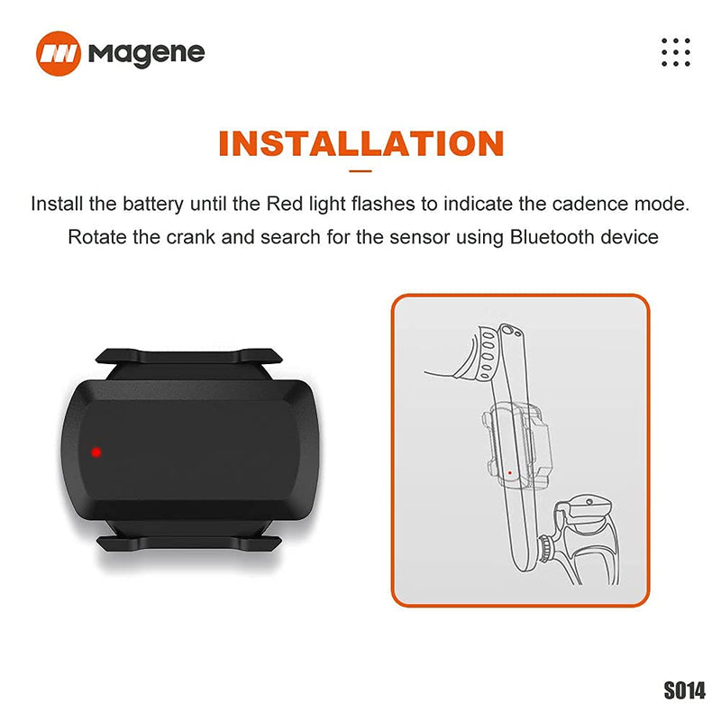 [Australia - AusPower] - Magene Outdoor/Indoor Speed/Cadence Sensor for Cycling, Wireless Bluetooth/Ant+ Bike Computer RPM Sensor for Road Bike or Spinning Bike and Trainers Compatible with Onelap, Wahoo Fitness, Zwift, Strava 