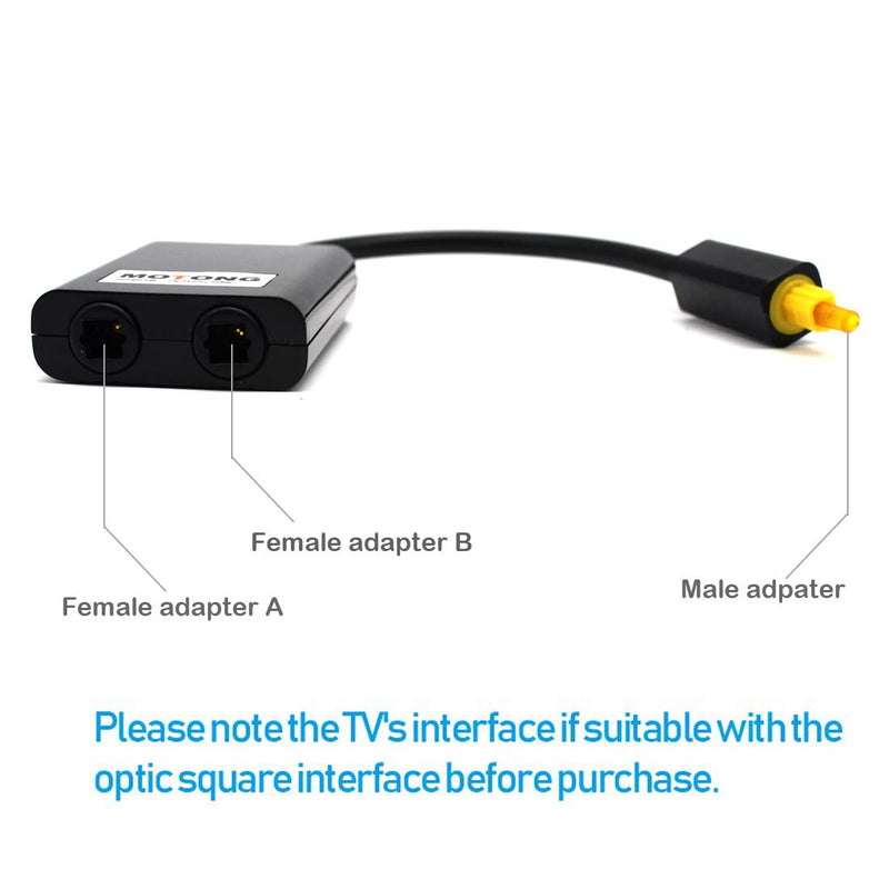 [Australia - AusPower] - MOTONG Toslink Digital Optical Audio Splitter Adapter 1 in 2 Out 