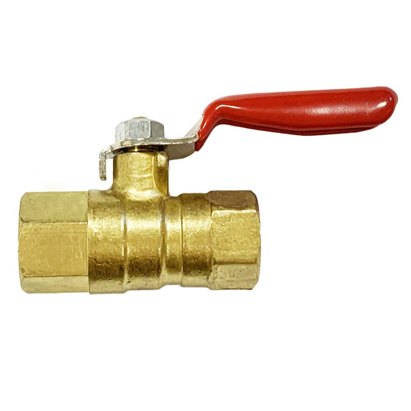 [Australia - AusPower] - Nigo Industrial Co. AN00 Series Forged Brass Inline Mini Ball Valve, 1/4" NPT Female x 1/4" NPT Female, 180 Degree Operation Lever Handle, Rated to 600WOG 1/4" x 1/4" NPT Female 
