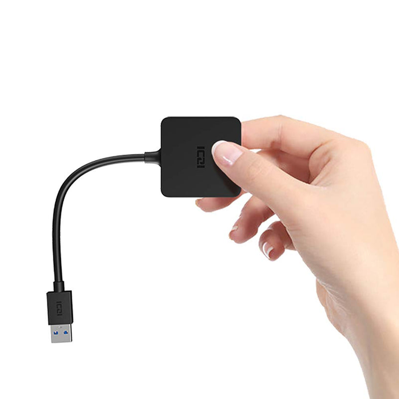 [Australia - AusPower] - ICZI USB 3.0 Hub,USB Splitter with 4-Port USB 3.0 Data Hub Converter Adapter for MacBook, Mac Pro/Mini, iMac, Surface Pro, XPS, Notebook PC, USB Flash Drives and More (Black) USB HUB 