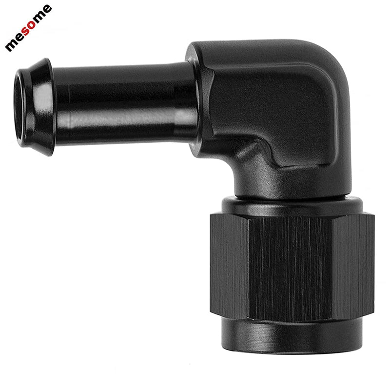 [Australia - AusPower] - mesome Female AN6 To 3/8" 3/8 inch 9.52mm Barb 90 Degree Swivel Hose Fitting Aluminum Hose Barb Fuel Line Adapter Black Anodized (6AN to 5/16, Black) 6AN to 5/16 