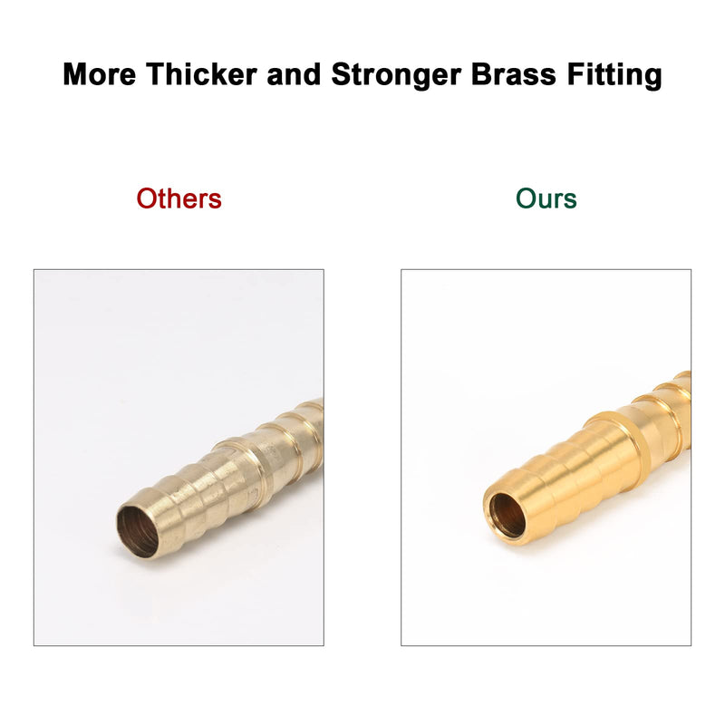 [Australia - AusPower] - BathAce Brass Hose Barb Fitting Splicer Mender, Quick Connect Threaded Pipe Adapter Heavy Duty M Type Fitting Union Air Gas Water Fuel, 2 Pack (3/8 Barb x 3/8 Barb) 3/8 Barb x 3/8 Barb 