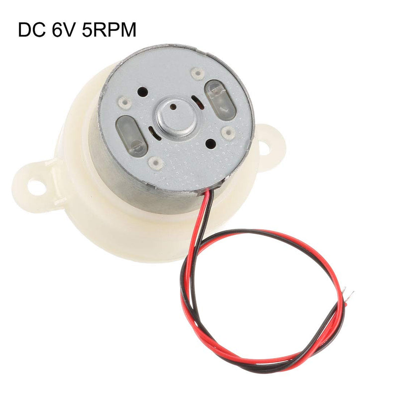 [Australia - AusPower] - uxcell 2PCS DC 6V 5RPM High Torque Rotary Speed Cylinder Shape Deceleration Reducing Motor, 2-Wire Connecting 
