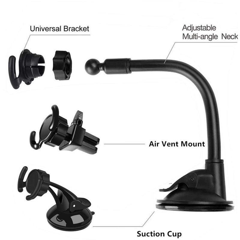 [Australia - AusPower] - LEWOTE Universal Car Phone Mount[Dashboard/ Windshield/Air Vent Cell Phone Holder 3in1][Strong Suction Cup][Gift 2Pcs Collapsible Grip] 