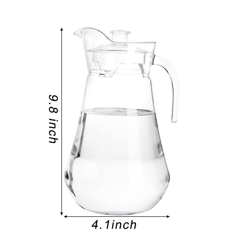 [Australia - AusPower] - SOUJOY 2 Pack Plastic Pitcher, 70 oz Clear Iced Water Pitcher with Lid and Handle, Heat Resistant BPA-Free Tea Pitcher for Juice, Milk, Cold or Hot Beverages 