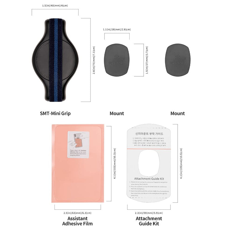 [Australia - AusPower] - Sinjimoru Detachable Wool-Band Phone Grip Holder, Wireless Charging Compatible Cell Phone Holder for Hand for Galaxy & iPhone Case. Sinji Mount Mini Grip Navy Blue 