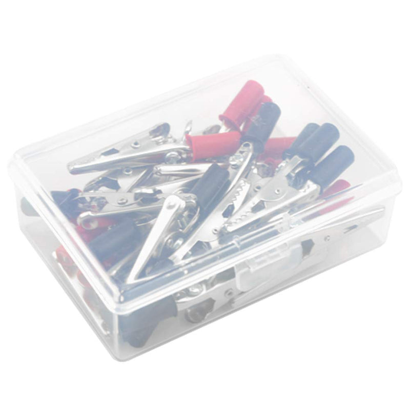 [Australia - AusPower] - WMYCONGCONG 25 PCS Metal Alligator Clips Electrical Test Clamps with Plastic Hands Red Black Kit 