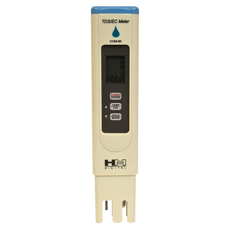 [Australia - AusPower] - HM Digital COM-80 Electrical Conductivity (EC) and Total Dissolved Solids Hydro Tester, 0-5000 ppm TDS Range, 1 ppm Resolution, 2% Readout Accuracy 