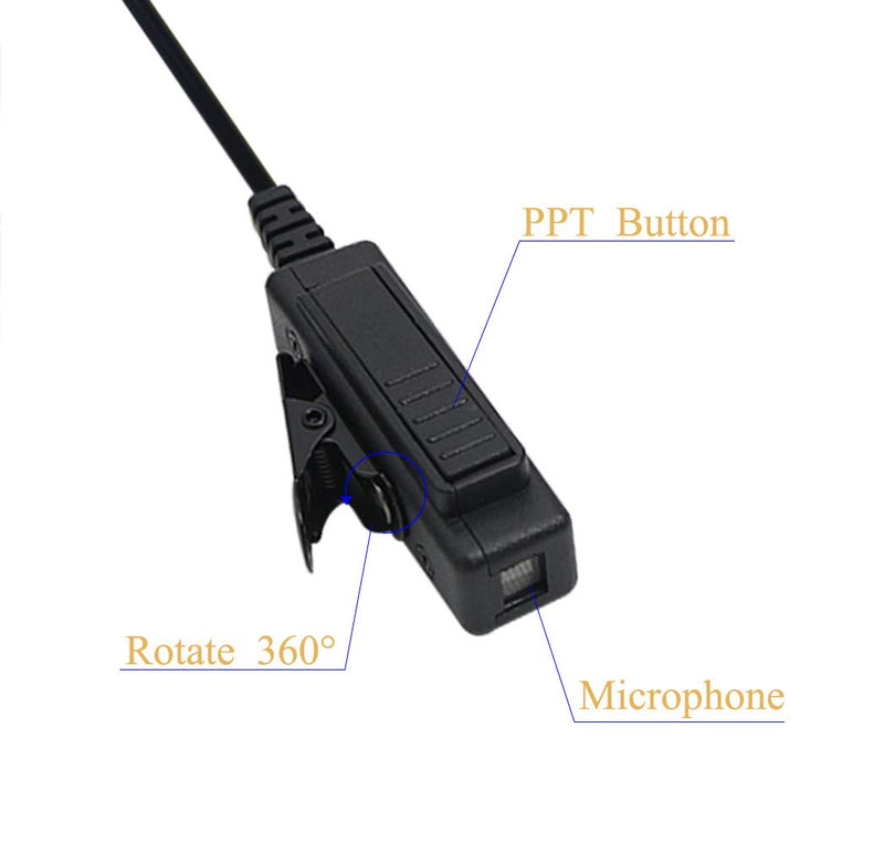 [Australia - AusPower] - Walkie Talkie Earpiece with Mic 2 Pin Covert Air Acoustic Tube Headset Compatible for Motorola Walkie Talkie CP200 CP200d CLS1410 CLS1110 CLS1413 CLS1450 Radio (Pack of 1) 