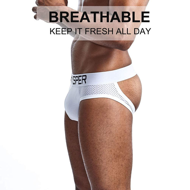 [Australia - AusPower] - SKYSPER Men's Jockstrap Breathable Mesh Cotton Jock Straps Male Underwear, Athletic Supporters for Men Sg07-4color/4pcs Small 