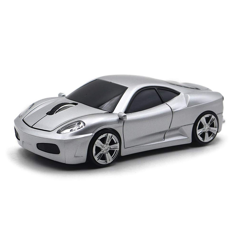 [Australia - AusPower] - MGbeauty Wireless Mouse Sports Car Mouse Computer Optical Mice for PC Laptop MAC (Silver) Silver 