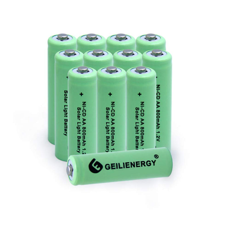 [Australia - AusPower] - 12 Pack Solar Light AA Ni-CD 800mAh Rechargable Batteries with 2 Pack BT-1021 BBTG0798001 Compatible for Uniden BT1008 BT-1008 BT1016 BT-1016 