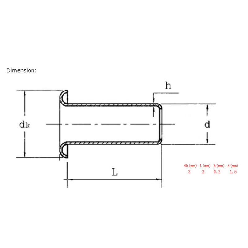 [Australia - AusPower] - Uxcell a15091700ux0367 M1.5x3 Through Hole Rivets Hollow Grommets PCB Circuit Board Brass Plated Metal (Pack of 200) 