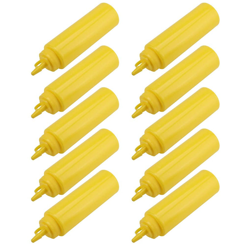 [Australia - AusPower] - 240ml 10 Pack Plastic Squeeze Condiment Bottle Squirt Bottles with Twist On Cap Lids Perfect For Ketchup, BBQ, Sauces, Condiments, Dressings and More(Yellow) White 