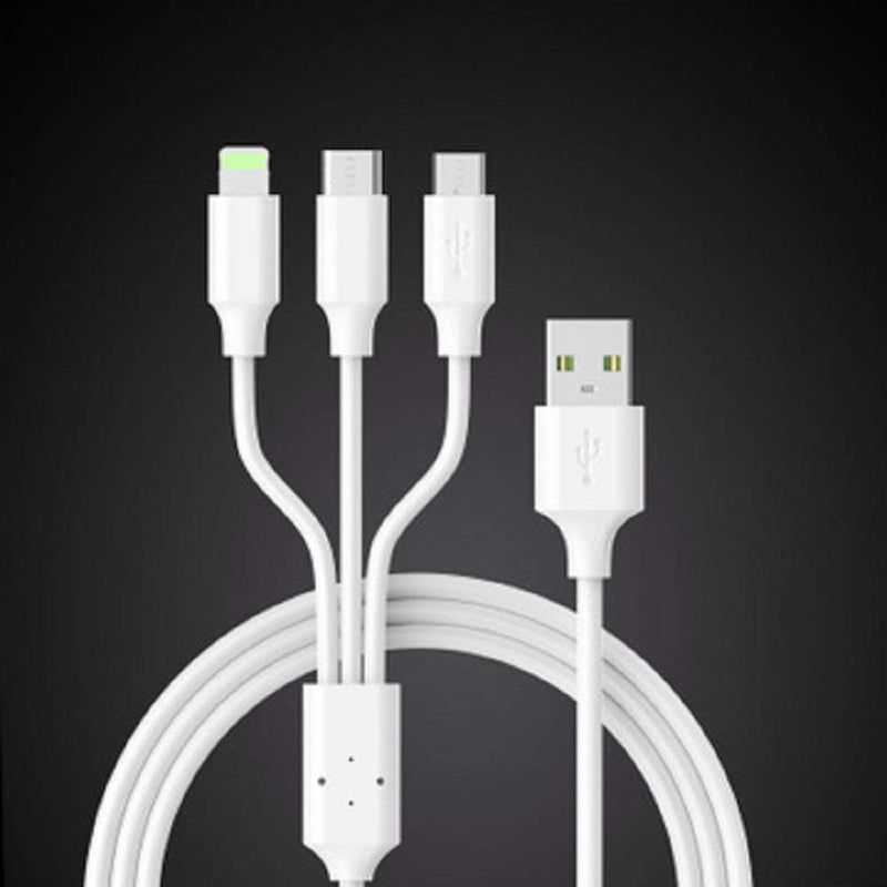 [Australia - AusPower] - AFXOBO 3 Pack 3 in 1 Mobile Phone Charging Cable 3.3FT/2A Portable Fast Charger Cable for Micro USB/Type-C/iOS Universal Cable 